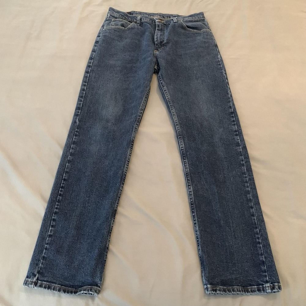 Wrangler 1096FXVMF Jeans Mens 34x32 Blue Medium Wash Stretch Denim Cowboy Up
